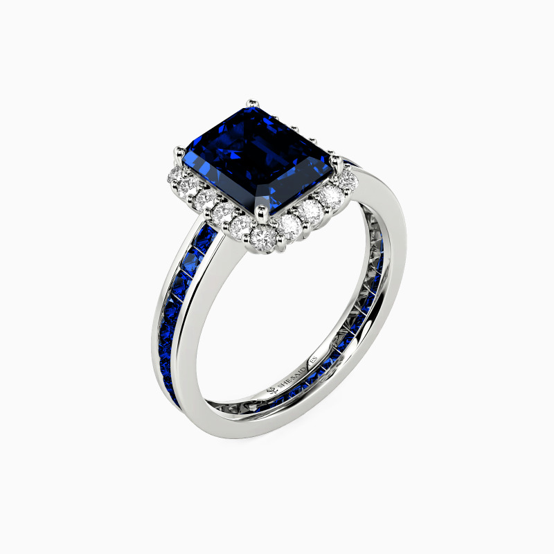 "Forevermore" Emerald Cut Halo Engagement Ring