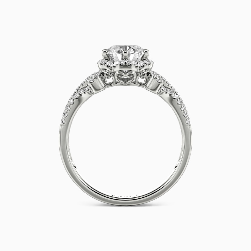 "Honor Of Love" Round Cut Halo Engagement Ring