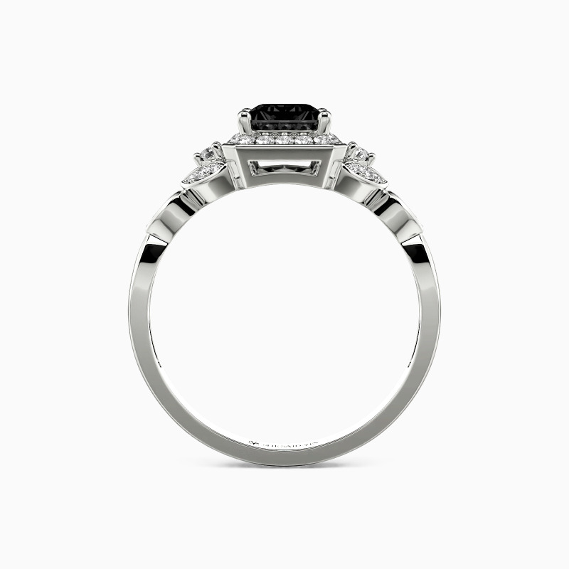 "Endlose Romanze" Smaragd-Schliff Halo-Verlobungsring
