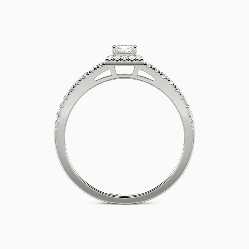 "Immergrün" Halo Verlobungsring 0,5 ct Princessschliff