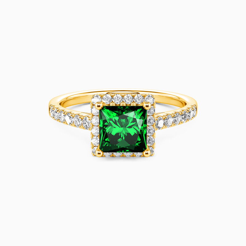 "Éternel Printemps" Bague de Fiançailles Taille Princesse à Halo
