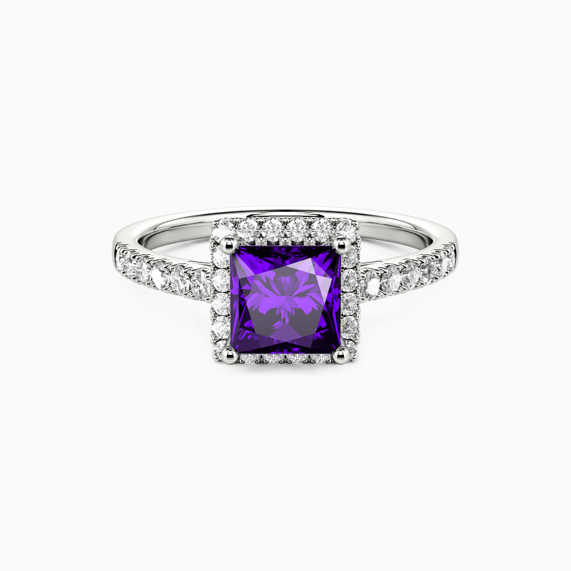 "Éternel Printemps" Bague de Fiançailles Taille Princesse à Halo