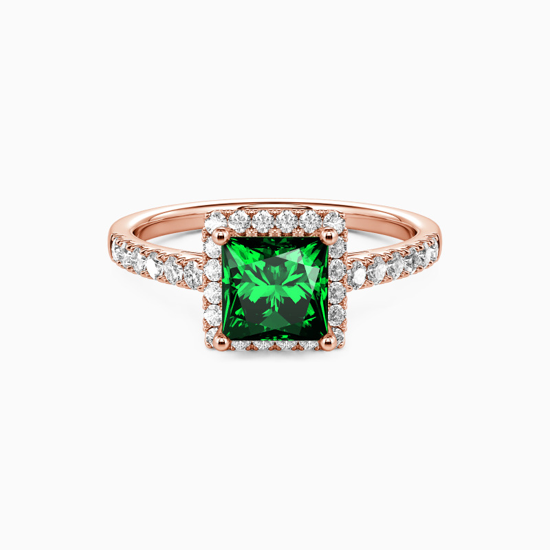 "Éternel Printemps" Bague de Fiançailles Taille Princesse à Halo