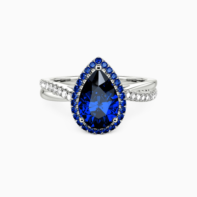 "Here and Now" Pear Cut Halo Engagement Ring