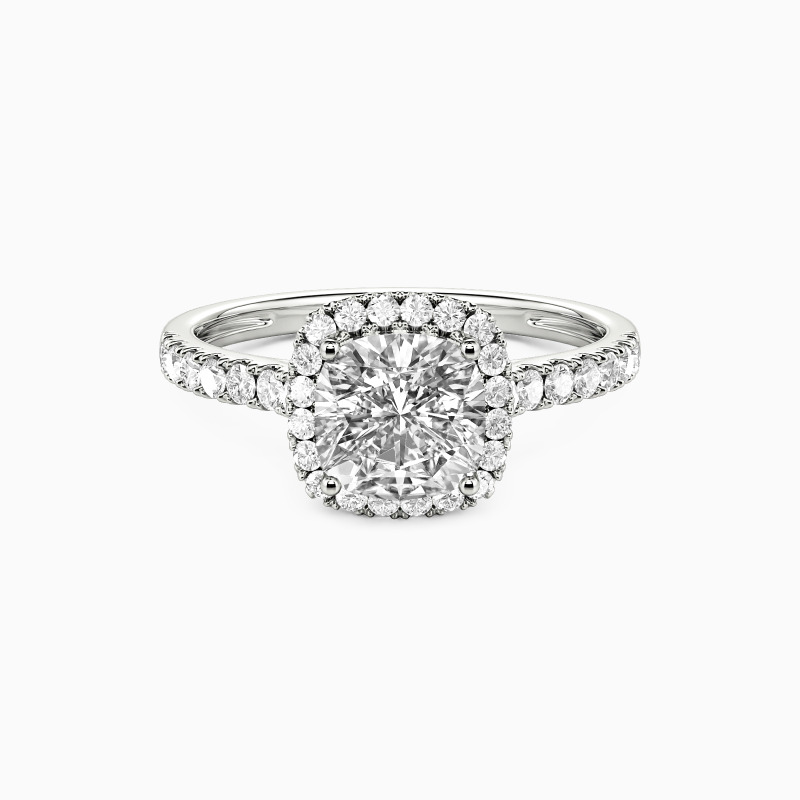 "Endless Adoration" Cushion Cut Halo Engagement Ring