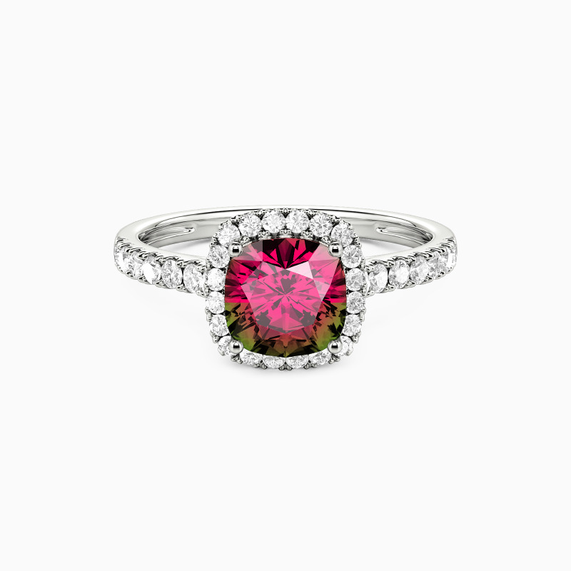 "Endless Adoration" Cushion Cut Halo Engagement Ring