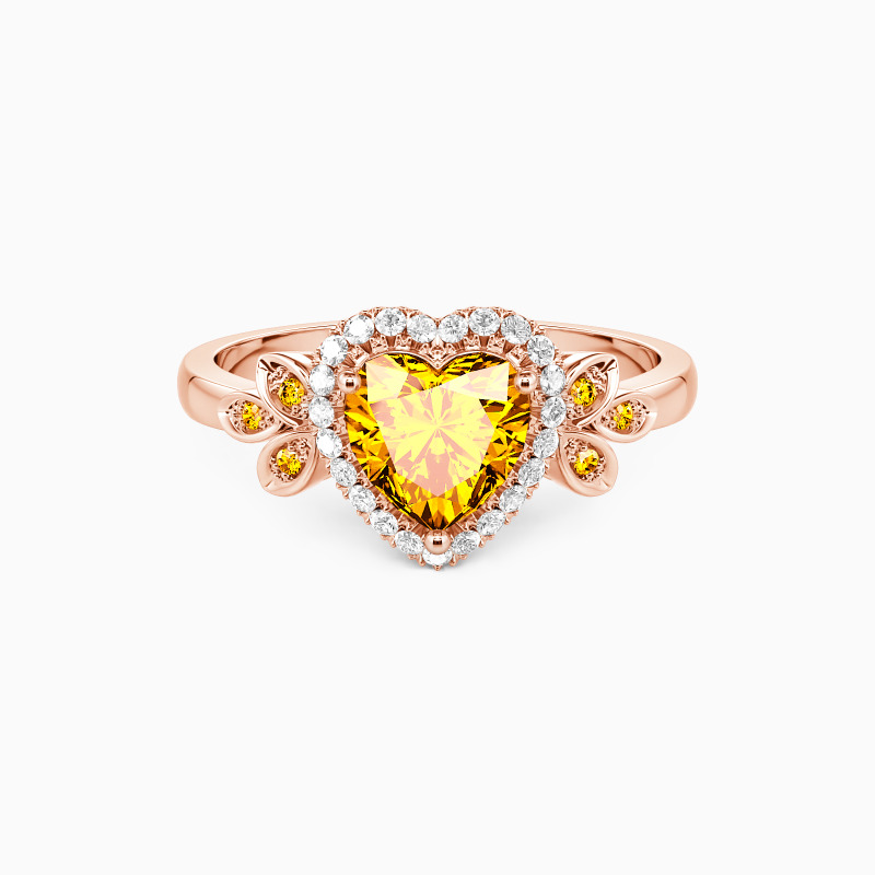 "Angel’s Tune" Heart Cut Halo Engagement Ring