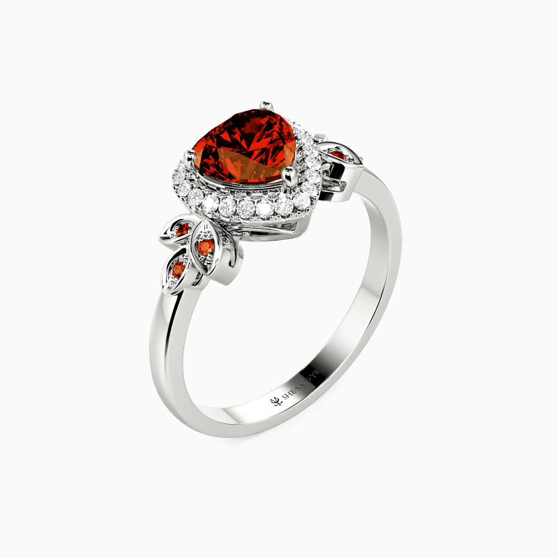 "Angel’s Tune" Heart Cut Halo Engagement Ring