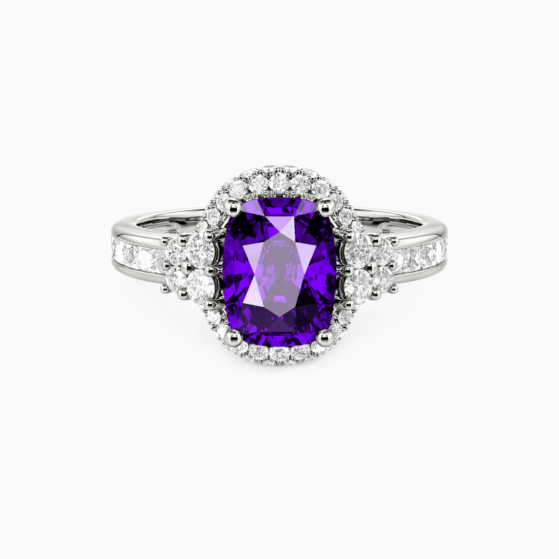 "Last Forever" Elongated Cushion Halo Engagement Ring