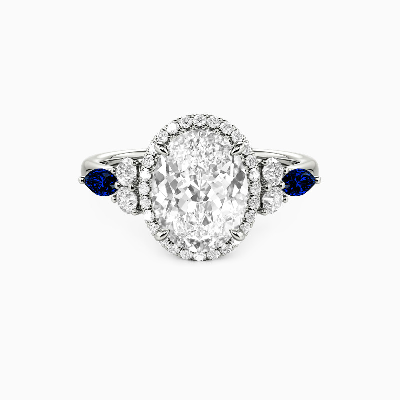 "No Words Needed" Oval Cut Cluster Halo Engagement Ring