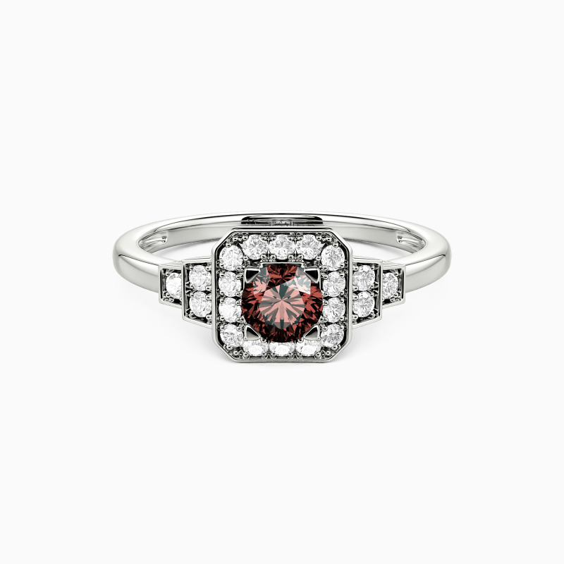 "Ce Moment à Jamais" Bague de Fiançailles Halo à Taille Ronde