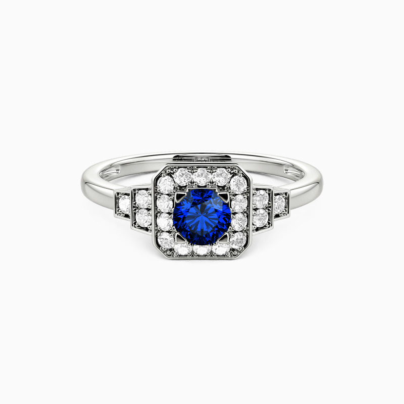 "Ce Moment à Jamais" Bague de Fiançailles Halo à Taille Ronde