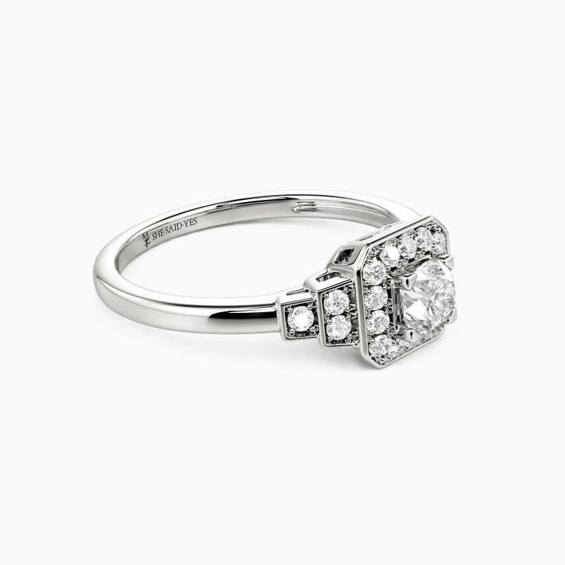"This Moment Forward" Round Cut Halo Engagement Ring