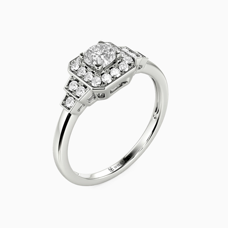 "This Moment Forward" Round Cut Halo Engagement Ring
