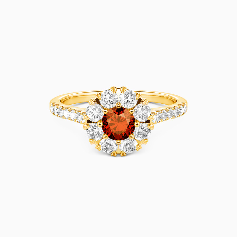 "Aujourd'hui & Chaque Demain" Bague de fiançailles halo à pierre centrale ronde