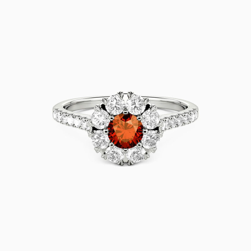 "Aujourd'hui & Chaque Demain" Bague de fiançailles halo à pierre centrale ronde