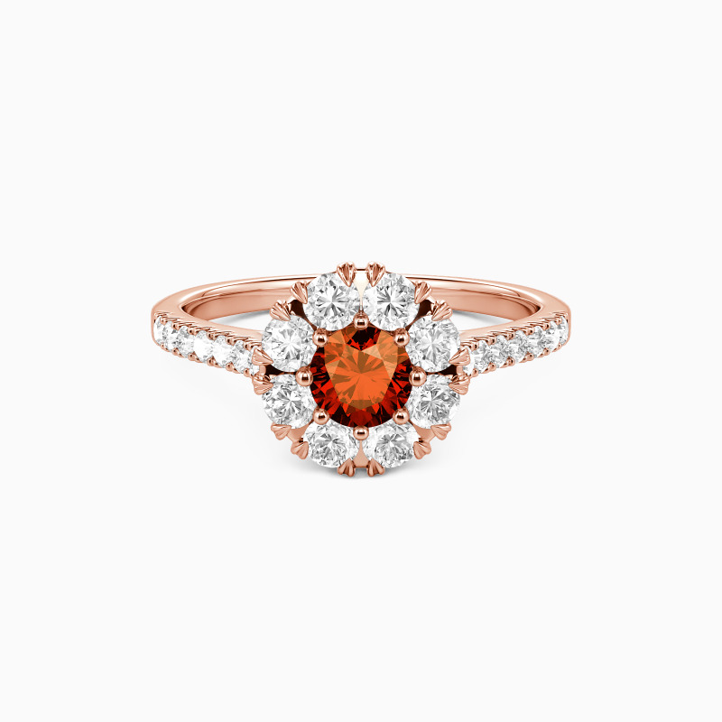 "Aujourd'hui & Chaque Demain" Bague de fiançailles halo à pierre centrale ronde