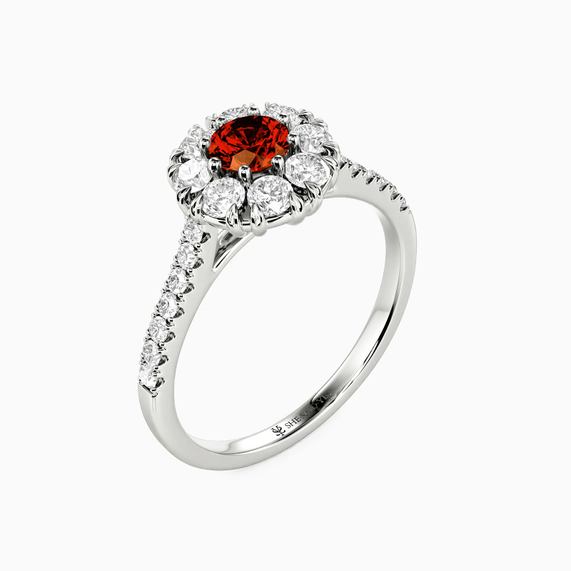 "Today & Every Tomorrow" Round Cut Halo Engagement Ring