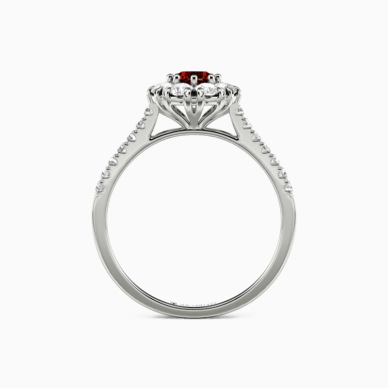"Today & Every Tomorrow" Round Cut Halo Engagement Ring