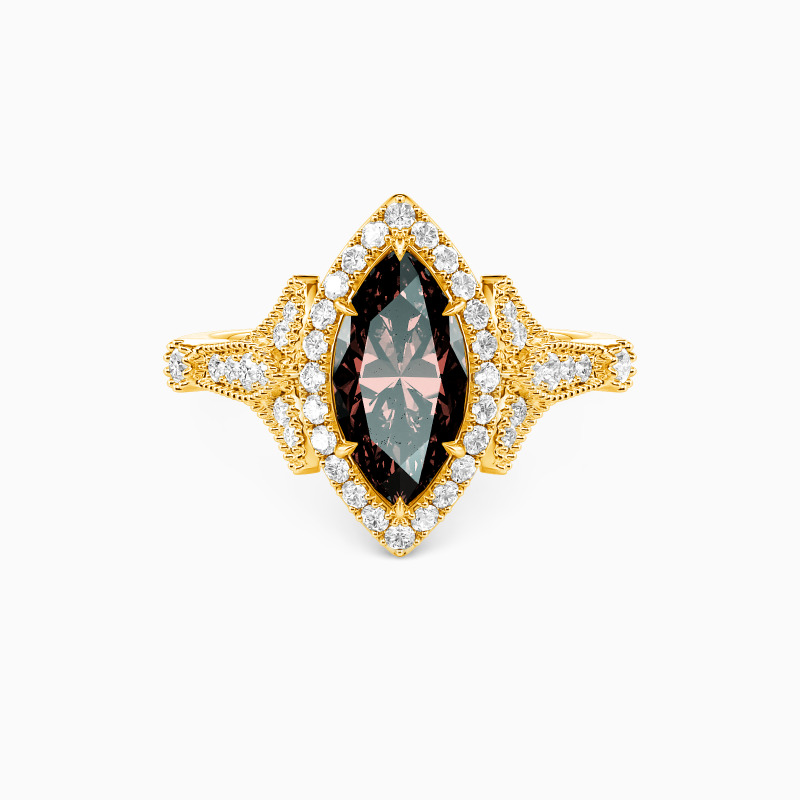 "A Thousand Golden Days" Marquise Cut Halo Engagement Ring