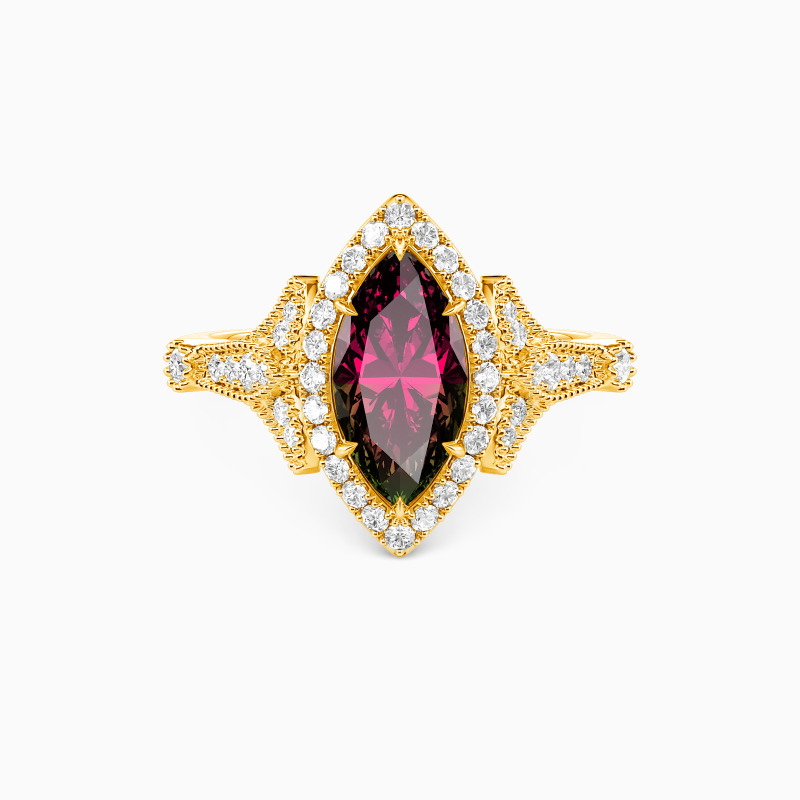 "A Thousand Golden Days" Marquise Cut Halo Engagement Ring
