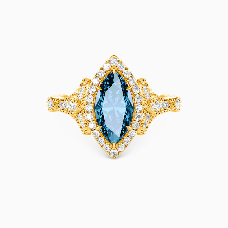 "A Thousand Golden Days" Marquise Cut Halo Engagement Ring