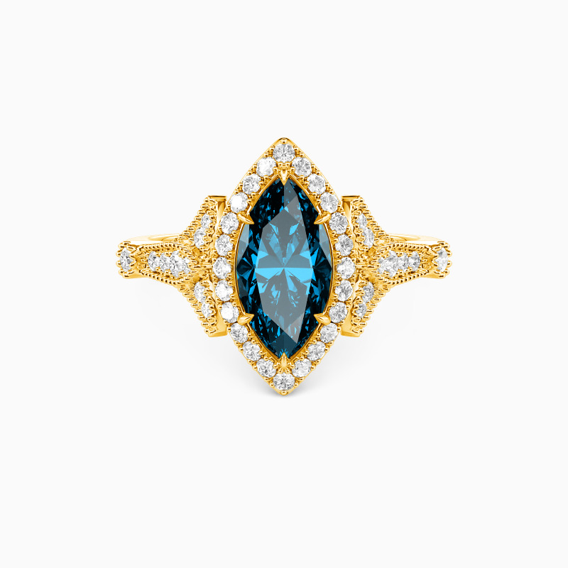 "A Thousand Golden Days" Marquise Cut Halo Engagement Ring