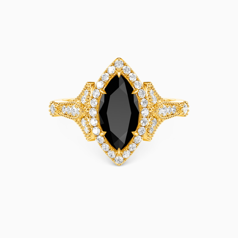 "A Thousand Golden Days" Marquise Cut Halo Engagement Ring
