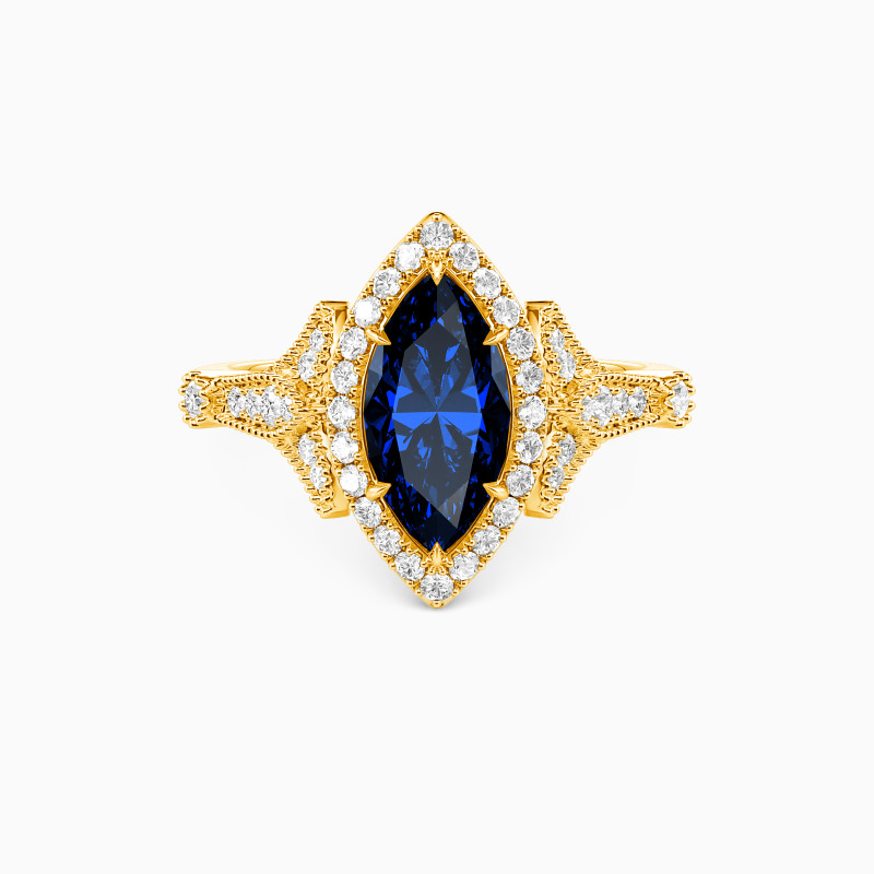 "A Thousand Golden Days" Marquise Cut Halo Engagement Ring