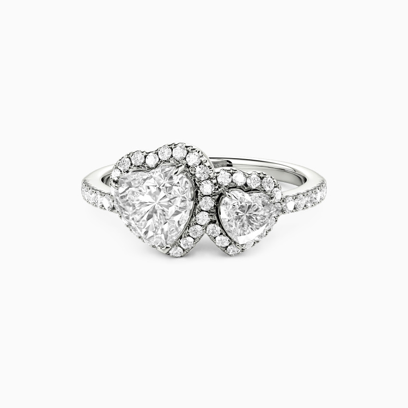 "Where Two Worlds Collide" Heart Cut Toi Et Moi Engagement Ring