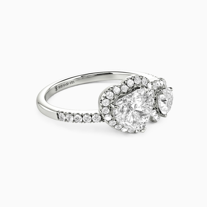 "Where Two Worlds Collide" Heart Cut Toi Et Moi Engagement Ring