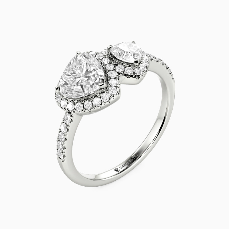 "Where Two Worlds Collide" Heart Cut Toi Et Moi Engagement Ring