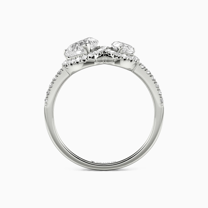 "Where Two Worlds Collide" Heart Cut Toi Et Moi Engagement Ring