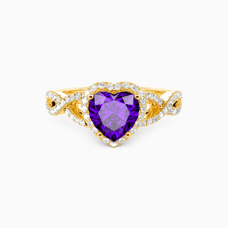"All My Light" Heart Cut Halo Engagement Ring