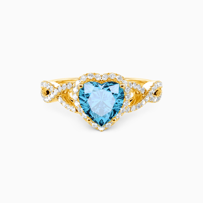 "All My Light" Heart Cut Halo Engagement Ring