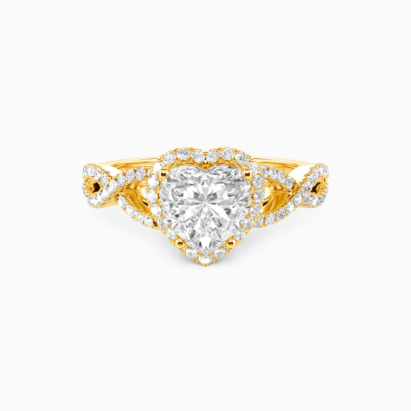 "All My Light" Heart Cut Halo Engagement Ring