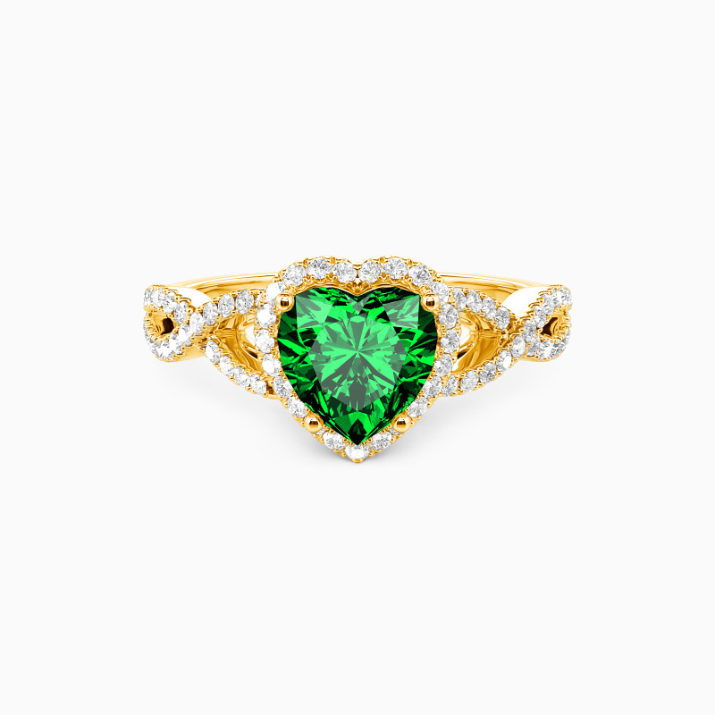 "All My Light" Heart Cut Halo Engagement Ring