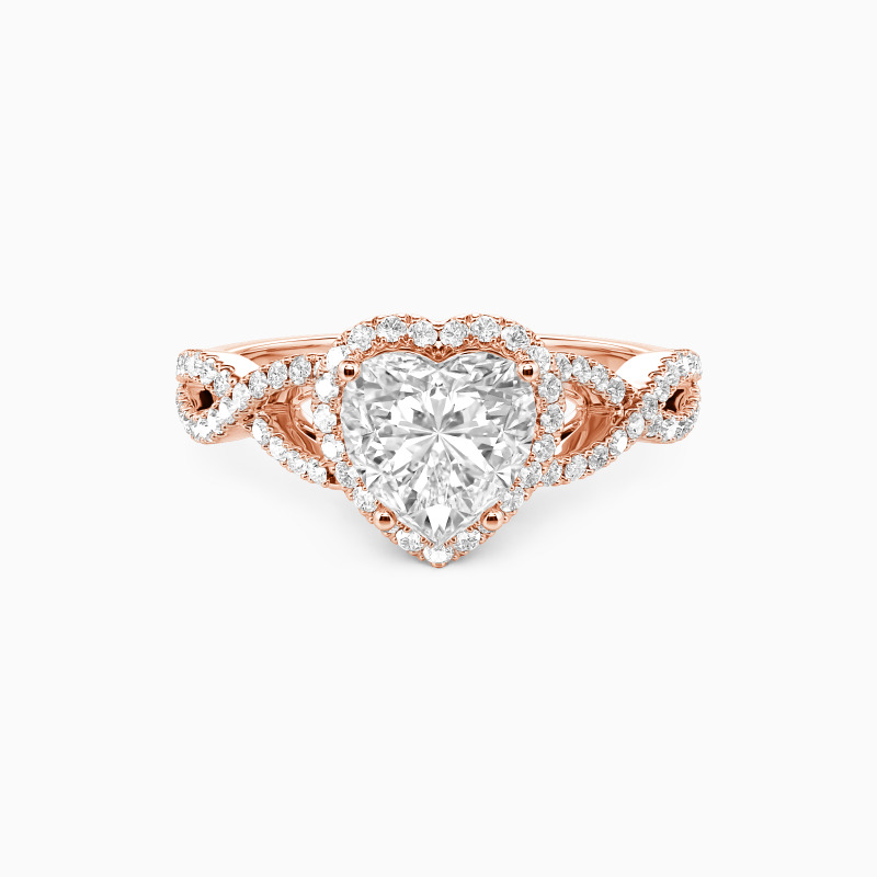 "All My Light" Heart Cut Halo Engagement Ring