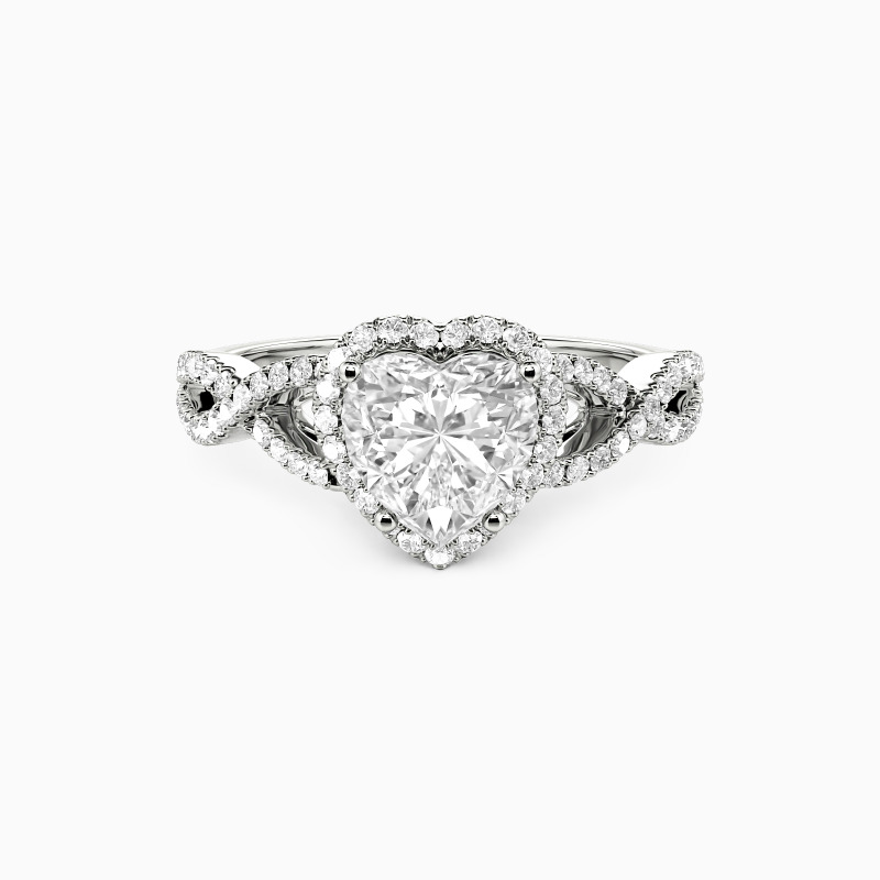 "All My Light" Heart Cut Halo Engagement Ring