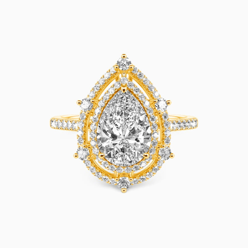 "Addicted To You" Pear Cut Halo Engagement Ring