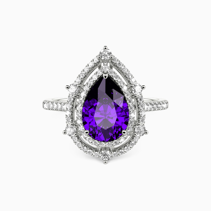 "Addicted To You" Pear Cut Halo Engagement Ring