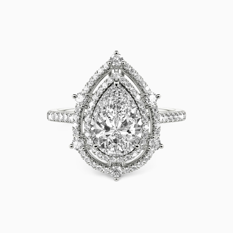 "Addicted To You" Pear Cut Halo Engagement Ring