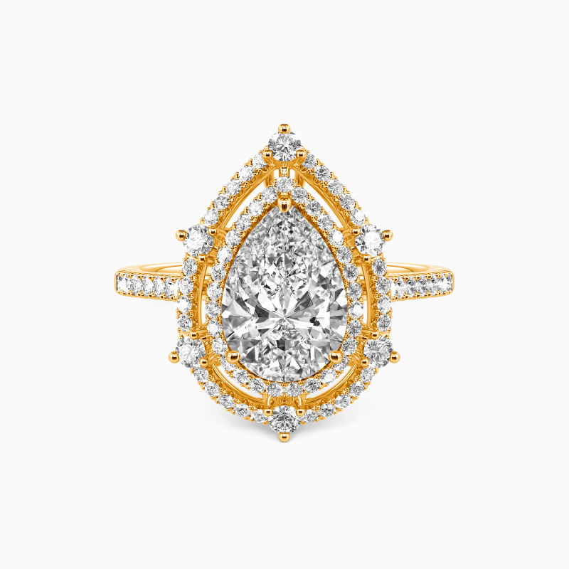 "Addicted To You" Pear Cut Halo Engagement Ring