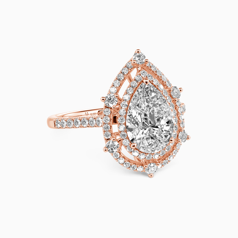 "Addicted To You" Pear Cut Halo Engagement Ring