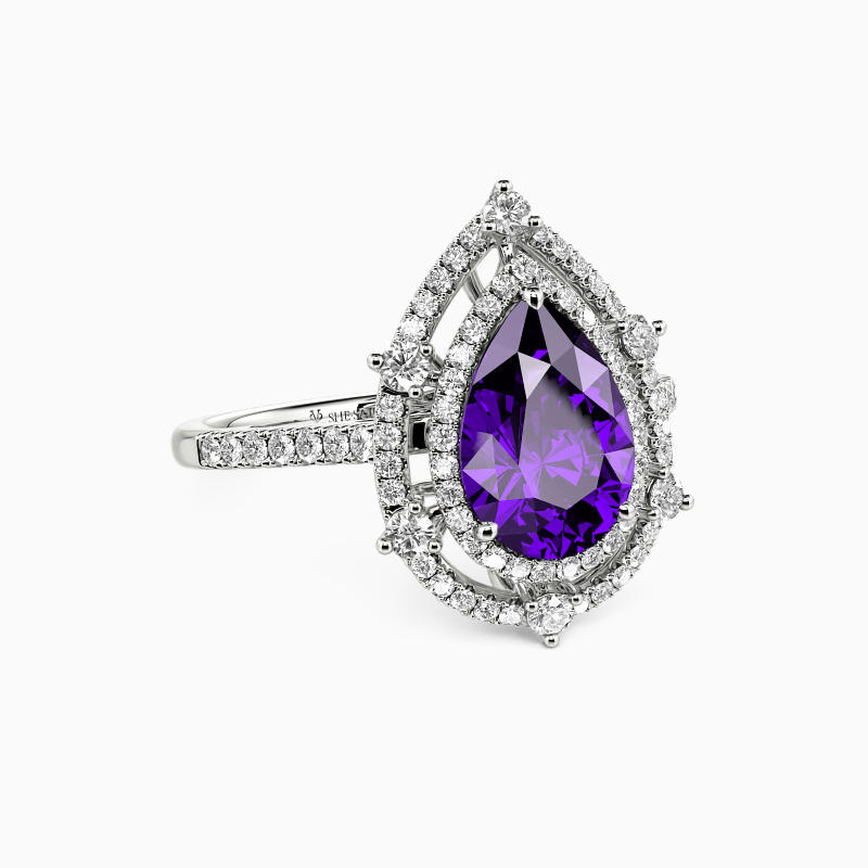 "Addicted To You" Pear Cut Halo Engagement Ring