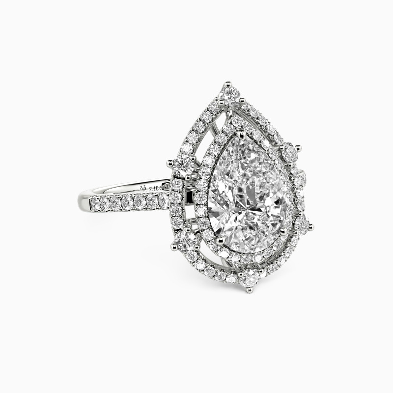"Addicted To You" Pear Cut Halo Engagement Ring