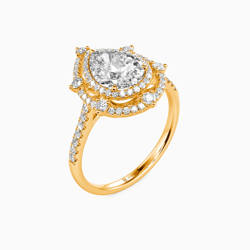"Addicted To You" Pear Cut Halo Engagement Ring