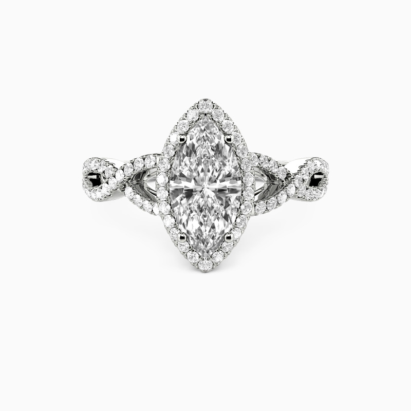 "The Pledge" Marquise Cut Halo Engagement Ring