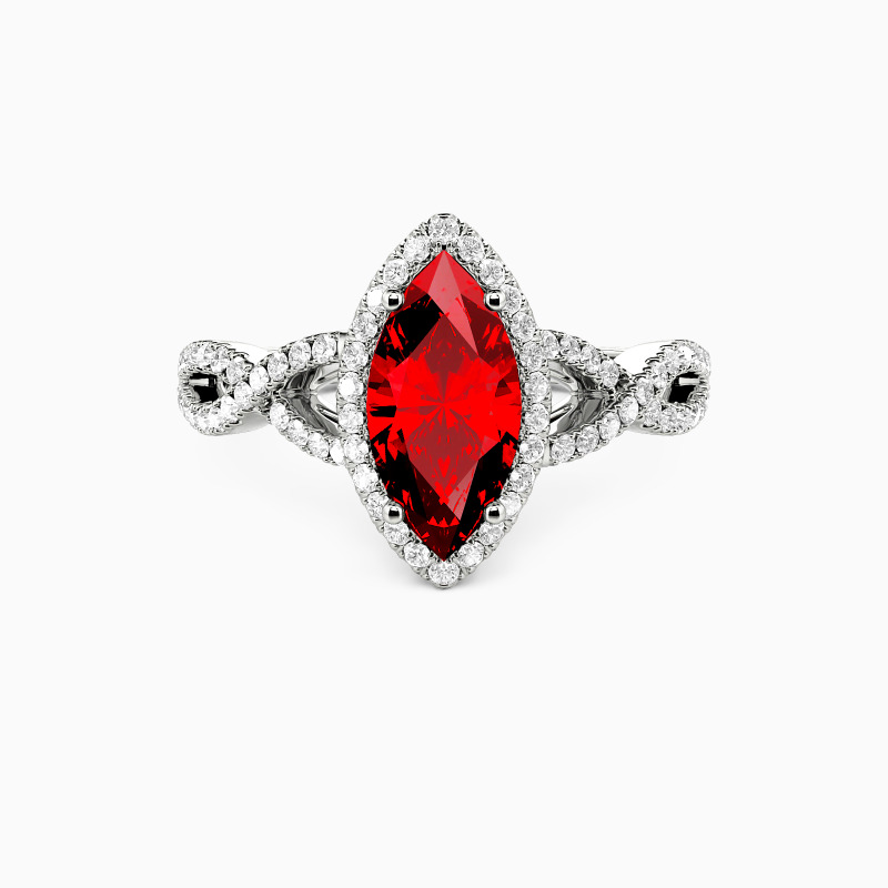 "The Pledge" Marquise Cut Halo Engagement Ring