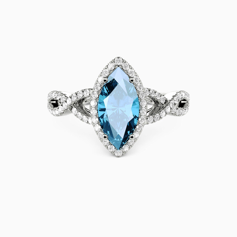 "The Pledge" Marquise Cut Halo Engagement Ring